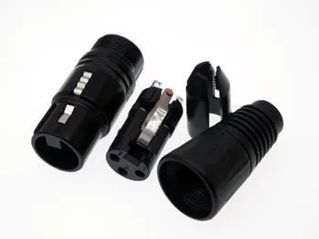 3Pin TUN KTV Audio MICROFON Conector XLR 3 Pini de sex feminin J3P XLR Microfon plug,de culoare neagra,partea feminină
