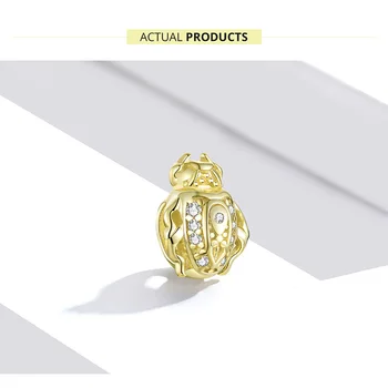 Veritabil 925 de argint pur de aur insecte farmec beetle Gărgăriță scobite accesorii originale marca de lux femei bijuterii