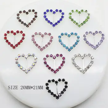 10Pcs20*21mm Strălucitor în formă de Inimă Multicolor Accesorii strasuri Panglică de Cusut de îmbrăcăminte ornamente de Decor Pentru a Face