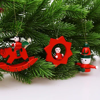 24buc Xmas Copac Agățat Mini Pandantive din Lemn Atmosfera de Crăciun de Decorare de Vacanță Papusa Jucării pentru Casa Petrecerea de Anul Nou
