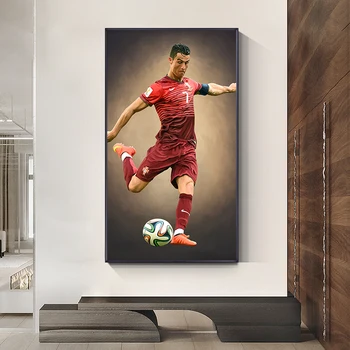 Marele star de fotbal Jucător de Fotbal Pictura Panza Printuri Cuadros de Arta de Perete pentru Camera de zi Decor Acasă (Fara Rama)
