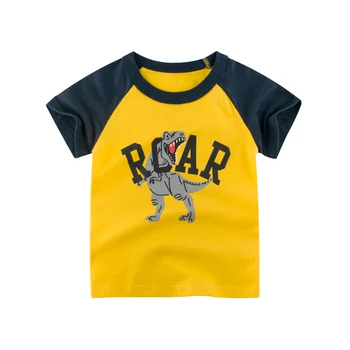 Baieti Vara din Bumbac dinozaur cu Maneci Scurte T-Shirt NOI pentru Copii Loose Bottom Tricou Baieti din Bumbac Confortabil Sport