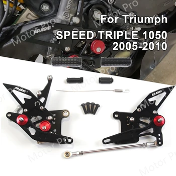 Suporturi Pentru Picioare Reglabil Pentru Triumph Speed Triple 1050 2005 - 2010 Motociclete Accesorii Pedală Rearset Negru 2006 2007 2008 2009