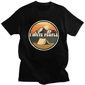 Vintage Urasc Oamenii Tricou cu Maneci Scurte din Bumbac Dragoste Camping T-shirt de Agrement Tricou Drumeții Montane Tee Topuri Vrac se Potrivi Îmbrăcăminte