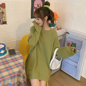 Jachete Femei Vrac Minimalist Solidă Maneca Lunga O-Gât Toamna Stil coreean de Agrement Nou All-meci Populare Doamnelor Pulovere