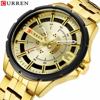 MONEDELE de Aur Ceasuri Pentru Barbati Brand de Lux Ceas pentru Bărbați Moda Cuarț Ceas din Oțel Inoxidabil Wristwaches Impermeabil Cadouri