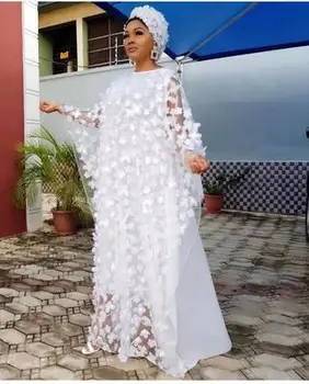 African Rochii pentru Femei 2020 Nou Stil African Haine Bazin de Moda Dantelă Florale Boubou Halat Africain Dashiki Partid Rochie Lunga