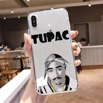 Rapper-ul Tupac 2Pac funda Telefonul de pe capac Caz Transparent pentru iPhone 6 7 8 11 12 s mini pro X XS XR MAX Plus