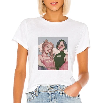 Noul T-shirt de sex Feminin Feminina de zi cu Zi Rece Acoperi Frumos tricou Vintage Kawaii Tricou Egirl Casual Harajuku Estetice Tricou