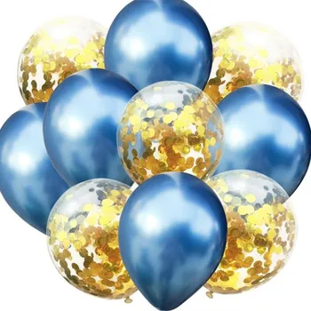 Confetti metalice baloane combinație 10buc/lot12 centimetru grosime rotunde din latex ballon copil de 1 an petrecerea de ziua baloane nunta decor