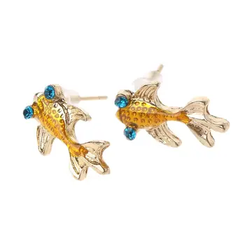 Vii Drăguț Mic Peștișor De Aur Cercei Stud Pentru Femei Moda Bijuterii