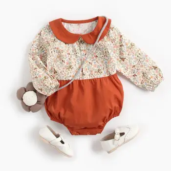 Copil haine de fata bumbac pentru copii cu mânecă lungă-o bucată de toamnă și de iarnă haine pentru copii floral romper baby salopeta nou-născut