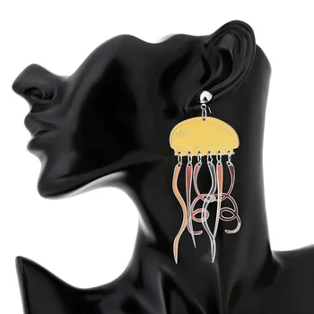 ZiccoWong Acrilice Amuzant Meduze Picătură Cercei Animale Desene Animate De Lung Legăna Cercei Pentru Femei Fete Creative Petrecere De Bijuterii Cadou