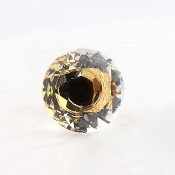 25mm Sticla Cristal Mic Mâner de Aur Mâner Rotund Singură Gaură Mâner
