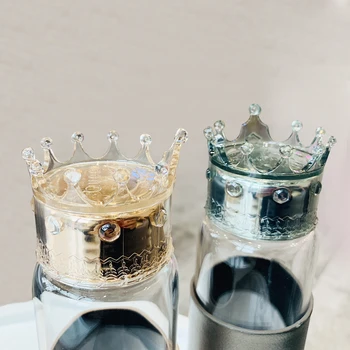 Pahar Sticla De Apa Cu Coroana Reginei Capac Rezistent La Caldura Capac Corp Mare De Sticlă Borosilicată
