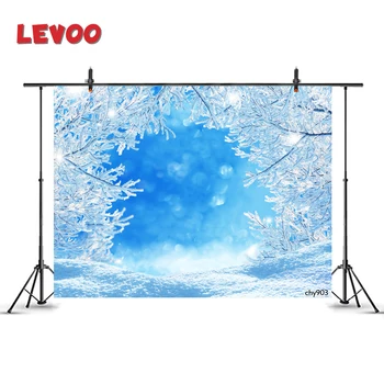 LEVOO Fotografice Fondul de Iarnă, Zăpadă, Gheață, Copaci Fundal Albastru Fotografie sedinta Foto Studio Recuzită Photobooth Photozone
