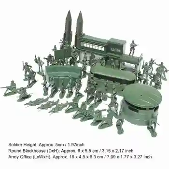 56pcs/Set Modelul Militar Playset Soldat de Jucărie Armata de Oameni 5cm Cifrele de Acțiune