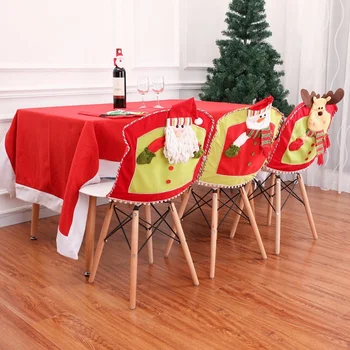 Crăciun scaun de acoperire decorative flanelă Moș Crăciun zăpadă persoană scaun acoperă 47 x42cm2020 Anul Nou decor de Crăciun