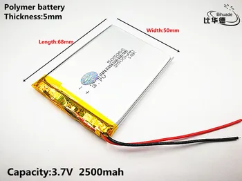 10buc Litru de energie a bateriei Bun Qulity 3.7 V,2500mAH,505068 Polimer litiu-ion / Li-ion pentru JUCĂRIE,POWER BANK,GPS,mp3,mp4