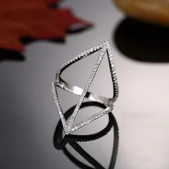 Combinate de Dublu Arcuri Design Argint 925 Inele pentru Femei Deschide AAA Cubic Zirconia Inel anillos mujer LR150131