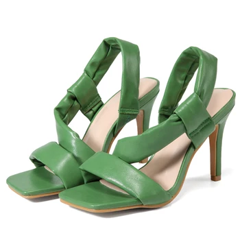 2021 Vara Pentru Femei De Moda Verde Alb Tocuri Sandale Sexy Stripteuză Stiletto, Sandale Cu Toc Petrecere Club De Noapte Pantofi Marime Mare 42