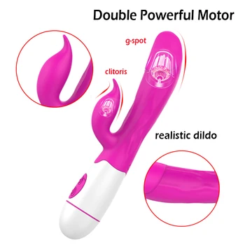 Dublu Vibrații Vibrator Vibrator Vibrator Realist Produse Erotice Jucarii Sexuale pentru Femei Adulți Vagin, Clitoris Intim Magazin de produse
