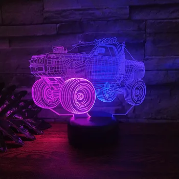 Misto Masina SUV 3D iluzie Lumina de Noapte În 7 Culori LED Masă lampă Touch USB Lampa starea de Spirit Copii de Dormit de Lumină pentru Copii Cadou de Crăciun
