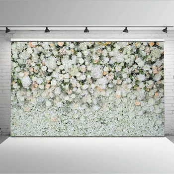 Digital Flori Imprimate Perete Fundaluri pentru Fotografie de Nunta Trandafiri Albi Flori de Ziua de naștere a Fetei Petrecere Photo Booth Fundal