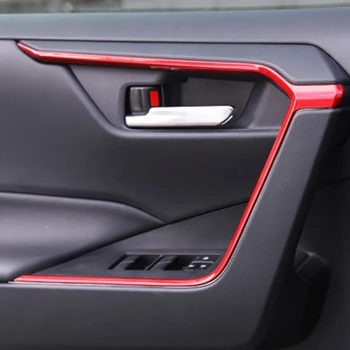 Pentru Toyota RAV4 XA50 2019 2020 Plastic ABS Red Usa de Interior Cotiera Capac Decorativ Ornamental 4buc Styling Auto Accesorii