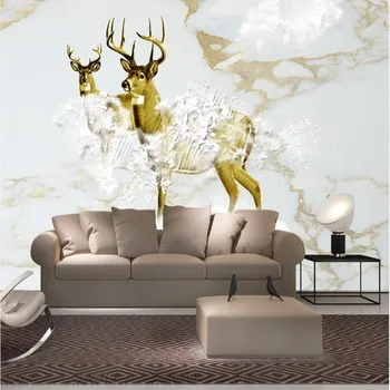 Personalizat mari murale 3D tapet moderne, creative, de elan, spirit artistic marmură TV de fundal murală cu flori tapet
