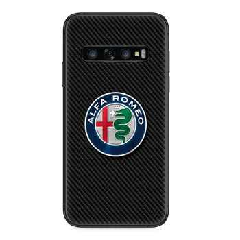 Alfa Romeo masina logo caz de Telefon Pentru Samsung Galaxy S 10 20 3 4 5 6 7 8 9 Plus E Lite Uitra negru înapoi moda coque tendință prim