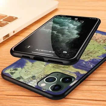 Harta lumii de Călătorie Pentru Apple iPhone 12 11 XS Pro Max Mini-XR-X 8 7 6 6S Plus 5 SE 2020 Capac Negru Caz de Telefon