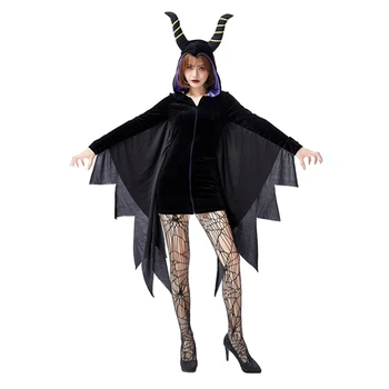 Femei Petrecere de Halloween Costum de Carnaval Vrajitoare Întuneric Vraja de Dormit ician Rochie Neagră