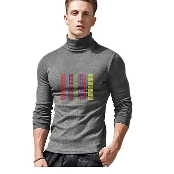 2020 Iarna seller Barbati cu maneci Lungi Pulovere în Culori Solide cu Guler Înalt la Modă Bază Tricou Imprimat pulovere
