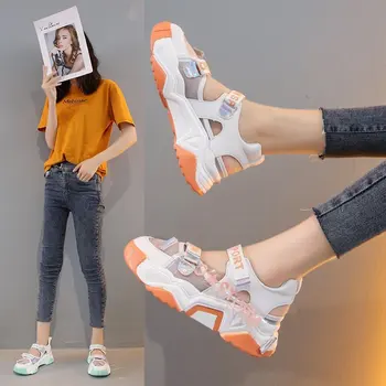 De vară 2020 nou gol valul pantofi fund gros sălbatice de culoare de potrivire a ochiurilor de plasă respirabil Baotou sport sandale pantofi vechi Z839