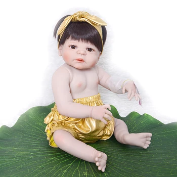 55CM Plin de Silicon Renăscut Baby Dolls Bebe real renăscut fata de copii Copii Cadou de Ziua de Moda Papusa reborn jucarii
