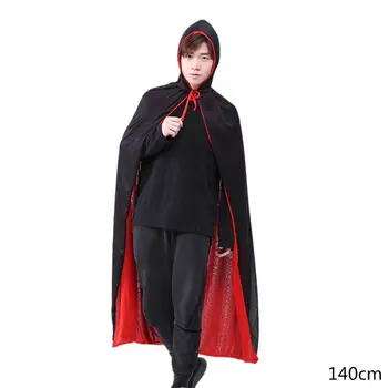 De Halloween, Negru Rosu Vampir Mantie Tricotate Reversibile Vrăjitoare Cape Cosplay Costum Q6PB
