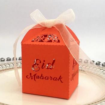 OurWarm 10buc Eid Mubarak Hârtie Cutie de Bomboane Saci de Favoruri de Partid Cadouri Pentru Oaspeți Islamice Musulmane Ramadan Kareem Cadou Decor Petrecere