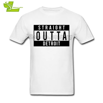 Straight Outta Detroit Tricou Bărbați Vară Gât Rotund Teuri Adult Mai Mare Haine Imprimate Personalizate Tata Tricouri