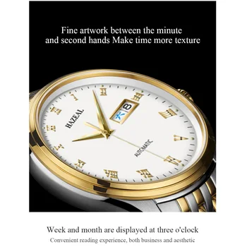 HAZEAL Elveția Lux Pescăruș Mișcarea Automată Barbati Ceas de Aur Impermeabil Bărbați Ceasuri Mecanice din Oțel Inoxidabil 2020