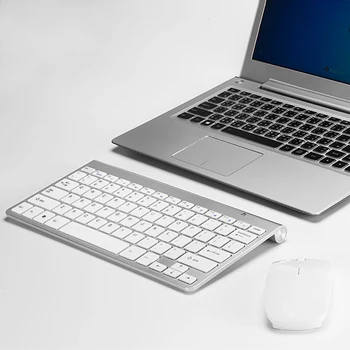 2 buc Profesionale USB Tastatura Wireless 2.4 G MINI Structură Compactă Tastatura cu Mouse Optic Set Pentru Laptop, PC, iPad Acasă