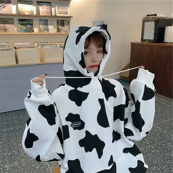 2020 Periat Supradimensionate pentru Femei Hanorac Gros Pulover Tricoul cu Vaca Model