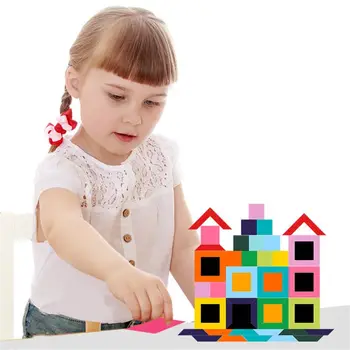 80/64PCS Magnetice din Lemn Jigsaw Puzzle Set de Bord Colorat Copilul Montessori Jucarii Educative pentru Copii de Învățare Dezvolta
