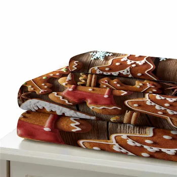 HELENGILI 3D Set de lenjerie de Pat de Craciun Imprimare Carpetă Acopere Stabilit Bedcloth cu fata de Perna Pat Set Textile Acasă #YC-214