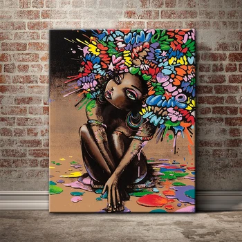 Arta Graffiti, Postere si Printuri Abstracte Fata de Panza Pictura De Perete Camera de zi Poze African Fata de Perete Acasă Cuadros Decor