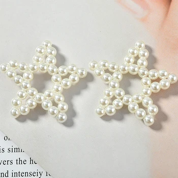 33mm Imitații de perle lucrate manual 30pcs/lot geometrice formă de pentagon farmece diy bijuterii cercei/colier accesoriu