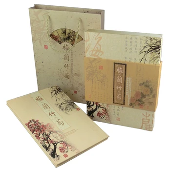 Plum Blossom Bambus 2019 Noua Limba Engleză/Chineză Carte Notebook Carte De Istorie Mătase Drăguț Agenda Planner 365 Planner Calendar Galben