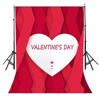 5x7ft Ziua Îndrăgostiților Fundal Alb, Model Inima Fundal fundal Roșu Fotografie de Fundal Studio elemente de Recuzită