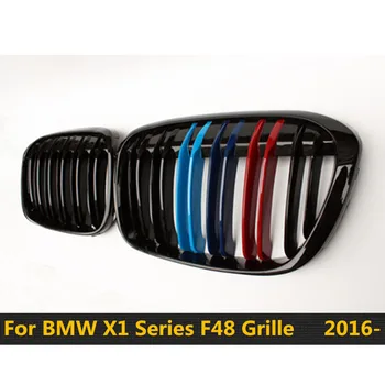 X1 F48 Dual Slat M Culoare Bara de Rinichi Gratare Fața Curse Grila Pentru BMW X1 F48 Vagon Imobiliare Hatchback 2016 - Prezent