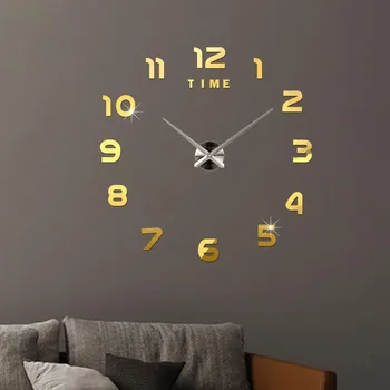 Concis Diy Ceas de Perete Ceasuri Ornamente 3d Acril Oglindă Autocolante Acasă Accesorii Decor Living Modern Quartz Acul